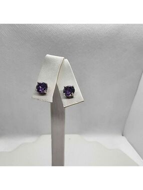 NEW Sterling Silver 925 Dark Purple GemStone Studs - Earrings
